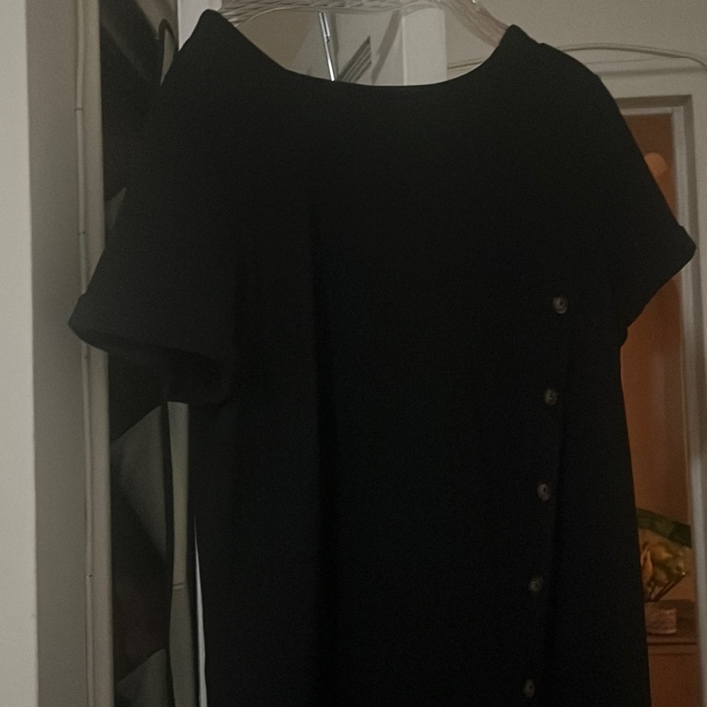 Black dress with side buttons